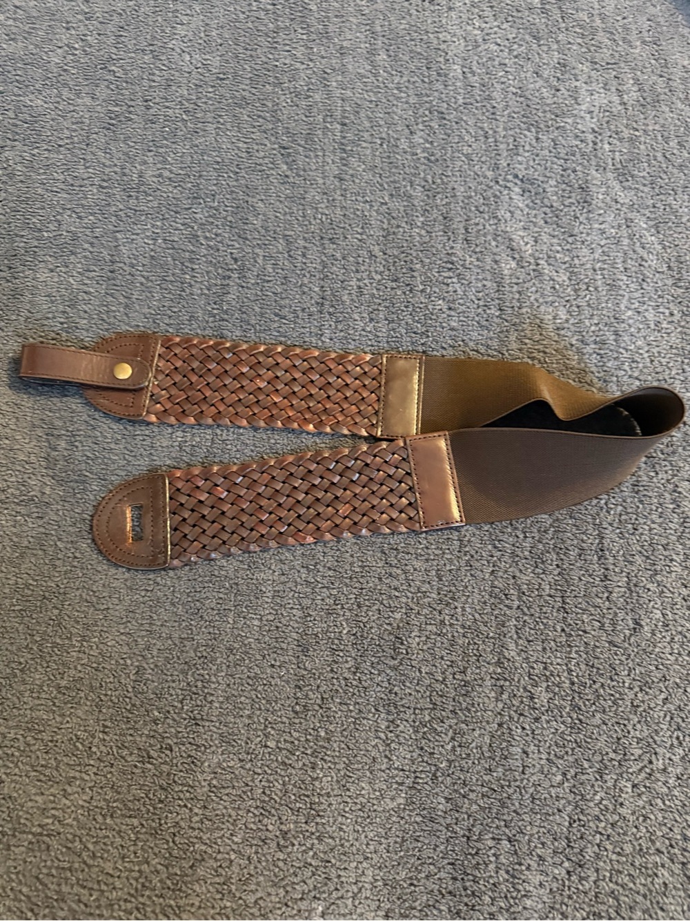 Braided Stretch Waist Belt in Brown